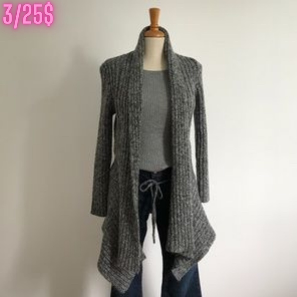 Orly-  Grey Assymetrical Open Cardigan - 3/25$